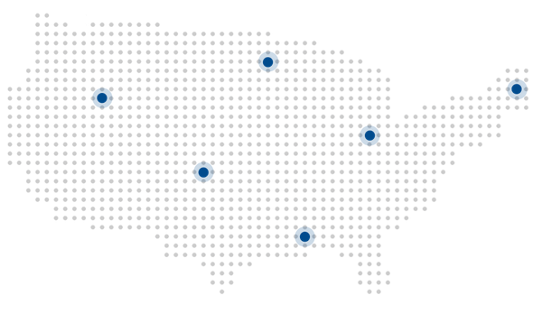 Map of the United States showing ProLink customer coverage